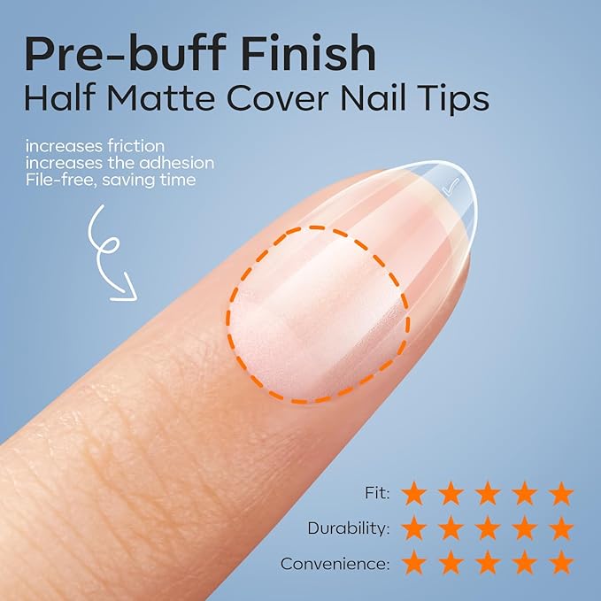 modelones X Nail Gel Kit Extra Short Almond, 9-in-One Nail Glue with Portable U V Lamp 216Pcs 12Sizes Pre-Etched Press ons Fake Acrylic Extension Kit DIY Salon Gift for Women