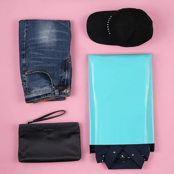 UCGOU Poly Mailers 12x15.5 Inch Teal 200 Pack Medium Shipping Bags #5 Strong Thick Mailing Envelopes Self Sealing Adhesive Waterproof and Tear Proof Boutique Packaging Postal for Clothing