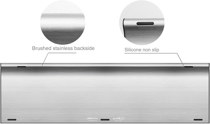 Arteck 2.4G Wireless Keyboard and Mouse Combo Stainless Steel Ultra Slim Full Size Keyboard and Ergonomic Mice for Computer Desktop PC Laptop and Windows 10/8/7 Build in Rechargeable Battery