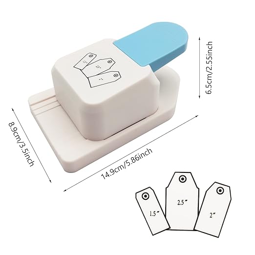 Paper Craft Tag Punch, 1.5, 2 or 2.5 Inch Gift Tag Paper Punches for Scrapbooking Craft Perfurador DIY Puncher (Style C)
