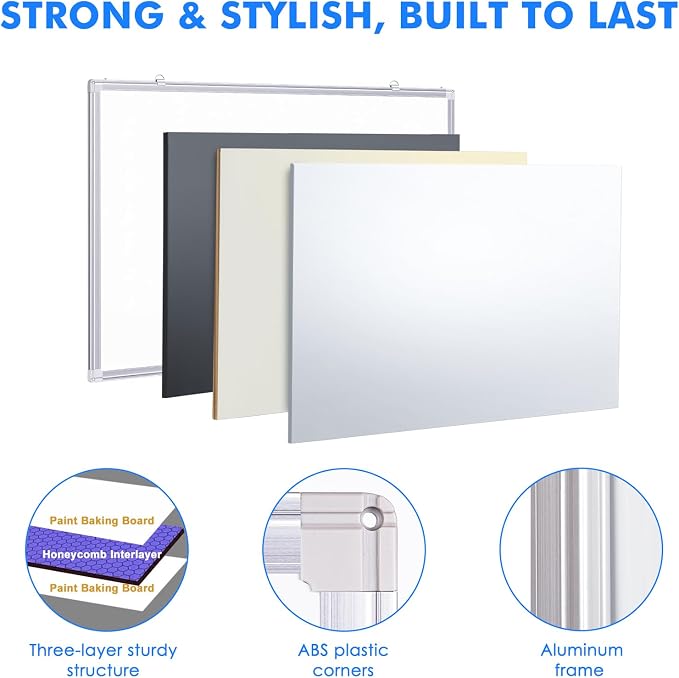 Maxtek Magnetic Dry Erase Board for Door 36 x 24 in | No-Drill Adjustable Long Arm Hook Mount, Portable Hanging Whiteboard For Home, Dorm, Office, Cubicle And Small Spaces