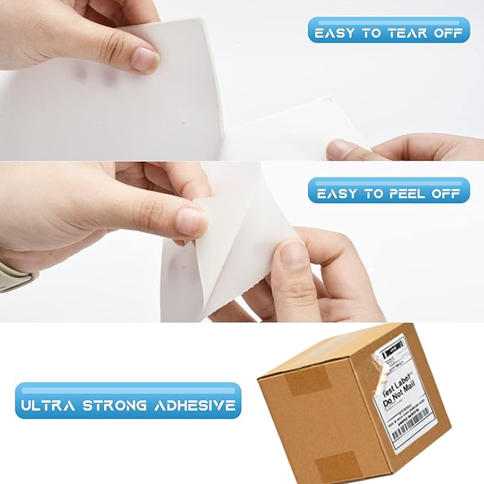 MFLABEL 4x6 Direct Thermal Shipping Labels - 10 Rolls of 250 Labels, Perforated Easy to Peel Blank Address Labels for Thermal Printers, Compatible with Rollo, Munbyn, Zebra for UPS, Amazon, Shopify