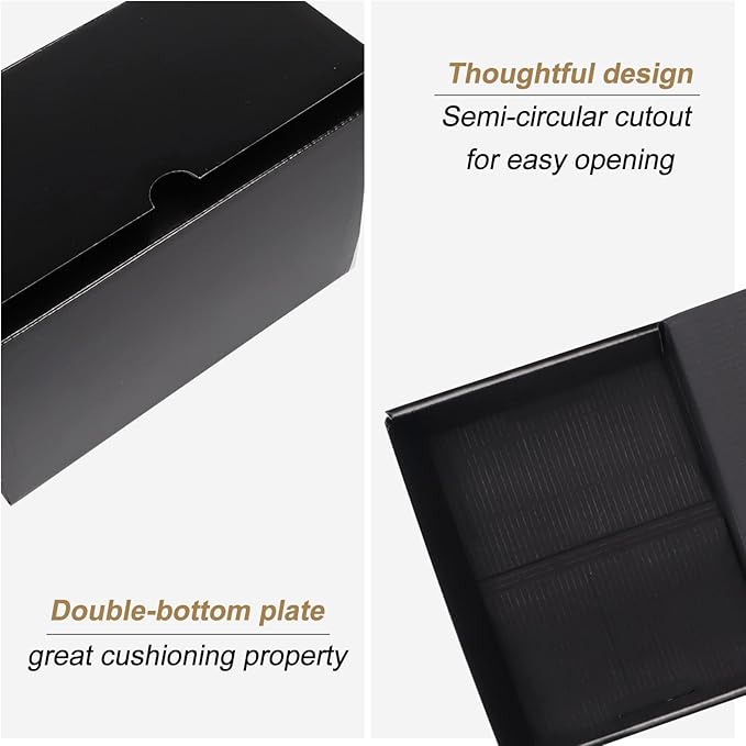 ZBEIVAN 8x6x4 Black Small Shipping Boxes, 20 Packs Corrugated Cardboard Mailer Boxes for Packaging Small Business Mailing Gifts Wrap Boxes with Lids