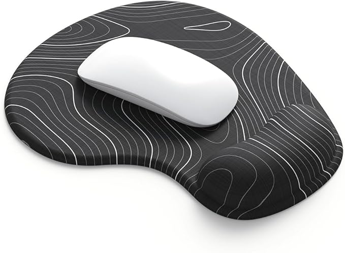 Office Mousepad with Gel Wrist Support - Ergonomic Gaming Desktop Mouse Pad Wrist Rest - Design Gamepad Mat Rubber Base for Laptop Computer -Silicone Non-Slip Special-Textured Surface (15DigitalT)