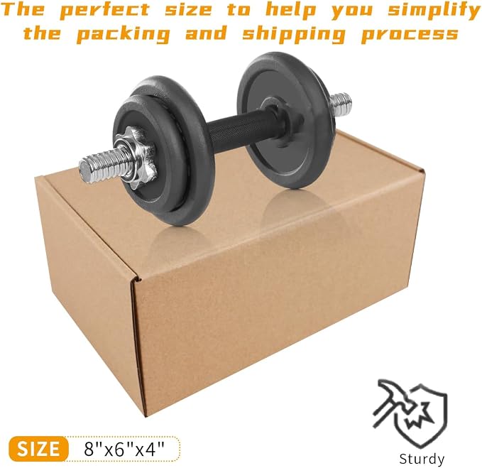 8"x6"x4"Shipping Boxes,10Pcs khaki Corrugated Cardboard Boxes. | Come with 10 Thank You Stickers,Suitable E-Commerce Packaging, Shipping Packaging etc.