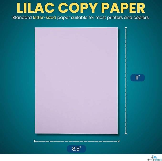 1InTheOffice Lilac Colored Copy Paper, Crafting & Office, 8.5 x 11", 20 lb, 500 Sheets