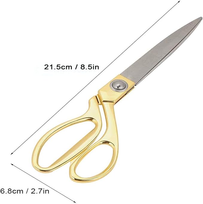 8.5 '' Gold Stainless Steel Sharp Tailor Scissors Professional Household Shears Craft Fabric Heavy Duty Cutting Sewing, Crafts, Home Kitchen Office