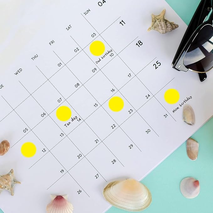 1400 Pcs Yellow Dot Stickers 3/4" Round Color Coding Label Circle Stickers Colored Dots for Office,Classroom,Papers
