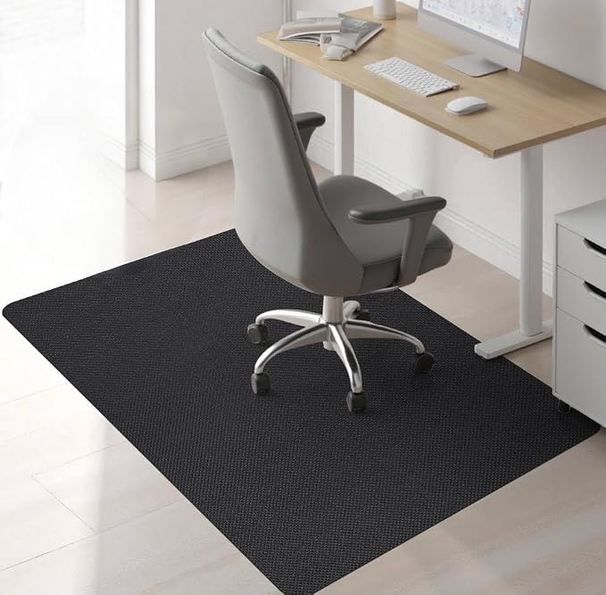 Sycoodeal Chair Mat, 48" x 60" Office Chair Mat for Hardwood and Tile Floor, Heavy Duty Floor Protector for Rolling Chairs, Non-Slip,Computer Mat for Home Office(Black)