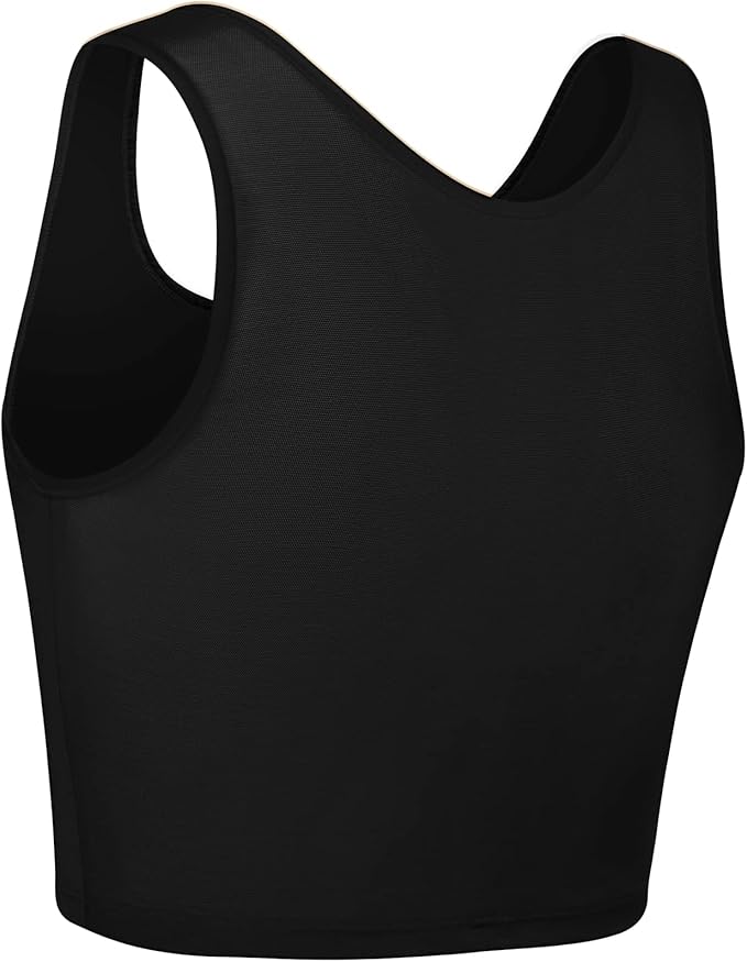 XUJI Transgender FTM Zip Up Breathable Half Chest Binder