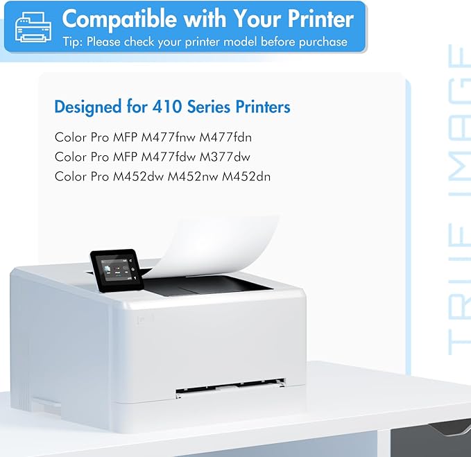 410A Toner Cartridge 4 Pack 410X for HP MFP M477fnw M477fdw M477fdn M452dn | Compatible for HP 410A Color LaserJet Pro M477fnw M452dn M452dw M377dw M477 M452 M377 CF410A CF411A CF412A CF413A Printer