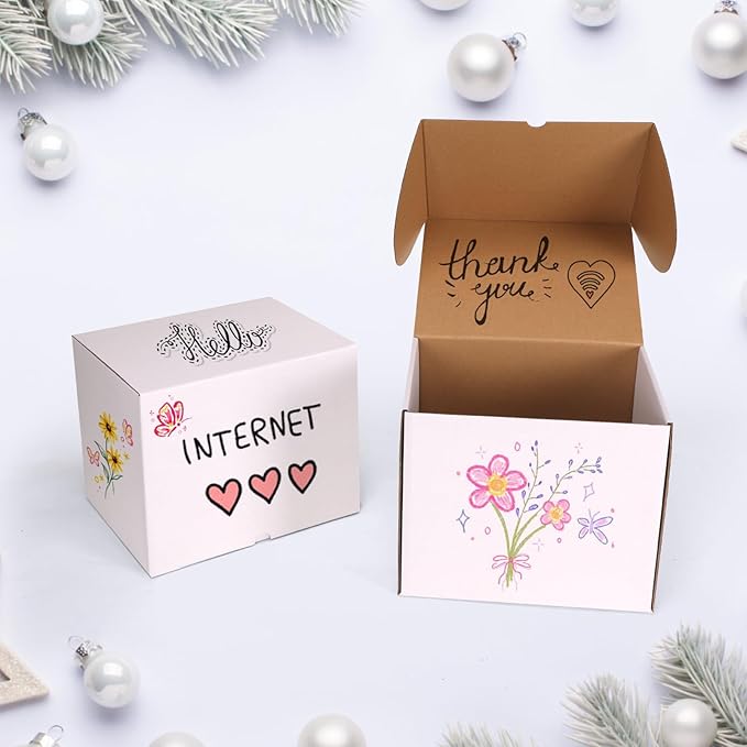 ZBEIVAN 10x8x8 White Small Shipping Boxes, 15 Packs Corrugated Cardboard Mailer Boxes for Packaging Small Business Mailing Gifts Wrap Boxes with Lids