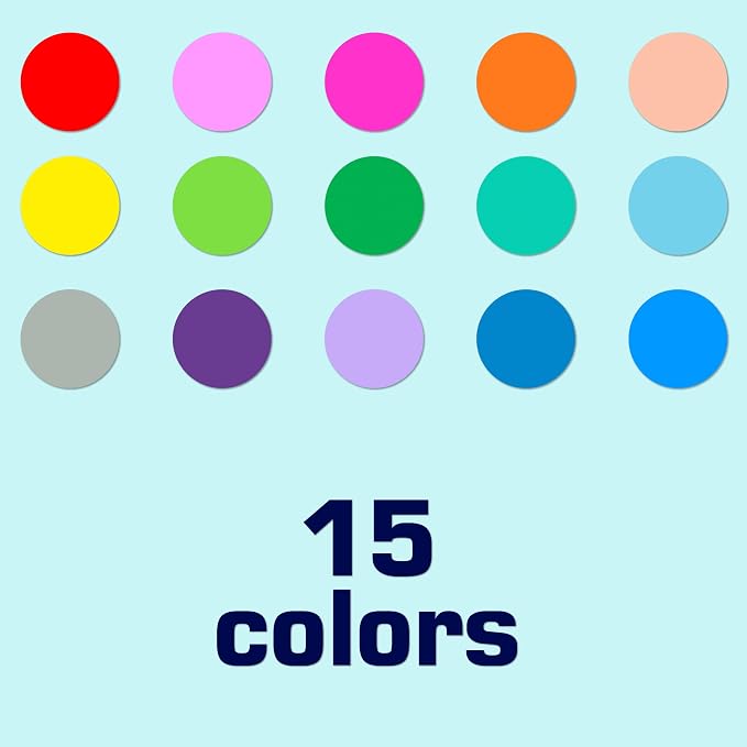 3600 PCS Colored Dot Stickers,1/2" Round Sticker 15 Colors Coding Labels | EgretLFsail Small Circle Dots Label for Office and Classroom Organization (Multicolored)