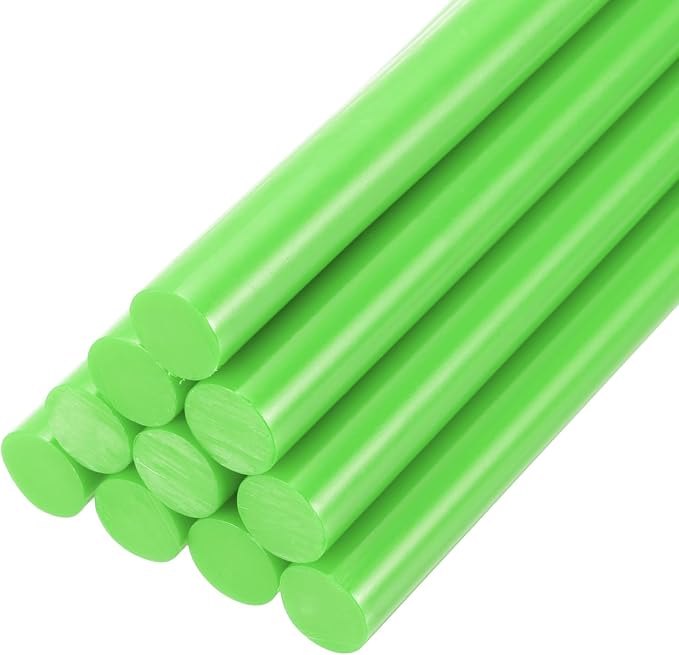 PATIKIL Hot Glue Sticks for Glue Gun, 10 Pcs Colored Hot Melt Adhesive Glue Sticks Bulk for DIY Projects Craft Art Decoration Home Repairs, Light Green (7.9" x 0.43")