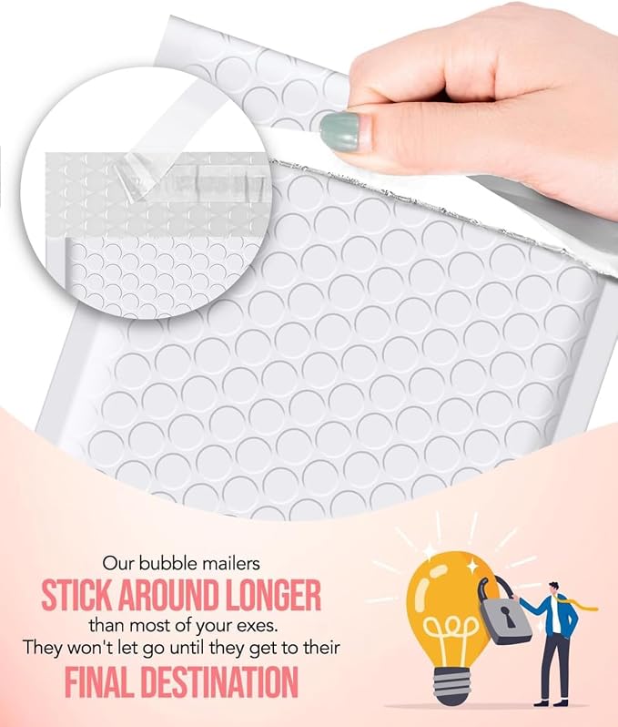 GSSUSA White Bubble Mailers 6x10" 600 Pack Padded Envelopes Self Seal | 6x9" Usable Size, Strong Adhesion, Tear Proof Shipping Bags, Waterproof, Package Supplies for Small Business, Jewelry Makeup