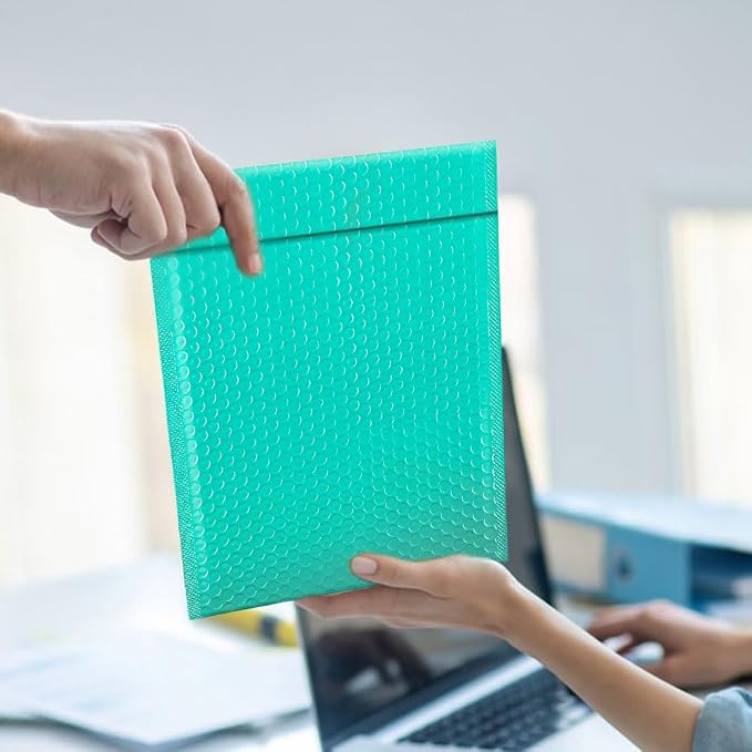 Koja Extra Thick Padded Bubble Mailers, 6x10 in, 25-Pack, Green | Usable interior size 6x9 in. Self-seal closure for secure packaging. Ideal for shipping and small business mailing.