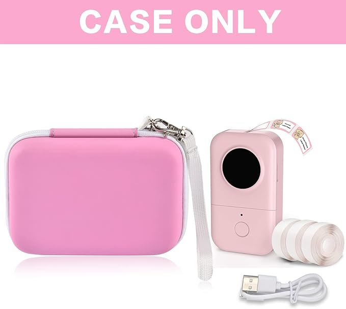 PAIYULE Hard Carrying Case for Phomemo D30 D35 Label Maker, Label Printer Case for Nelko P21, for NIIMBOT D110 D11, for Marklife P11 P12, for SUPVAN E10, Protective EVA Storage Bag with Mesh Pocket