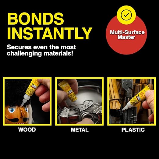 Super Glue Liquid, 2 Gram Tubes, 12-Pack, Clear, Instant Bonding, Fast Dry, Cyanoacrylate Adhesive, Precision Tip for Wood, Metal, Plastic, Crafts, Ceramic, and Toy Repairs