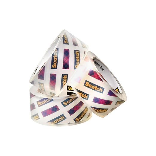 Scotch Box Lock Packing Tape, Clear, Extreme Grip Box Packaging Tape for Shipping and Mailing, 1.88 in. x 54.6 yd, 3 Refill Rolls