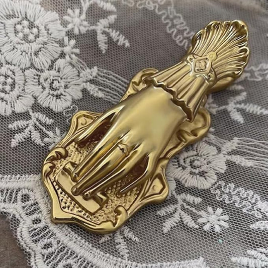 Lady's Hand Shaped Metal Paper Clip Binder Clips Page Holder Vintage Bullet Junk Journal Clips Book Clips Decorative Clip Traveler's Notebook Accessories Clamps for Office Home DIY Use Gold