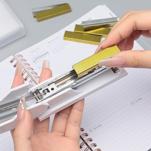 NatSumeBasics 3000 Yellow Gold Staples 26/6 Standard Colored Staple Refill for Desk Stapler, 1000 Per Pack, Total 3 Pack Staples (Yellow Gold)