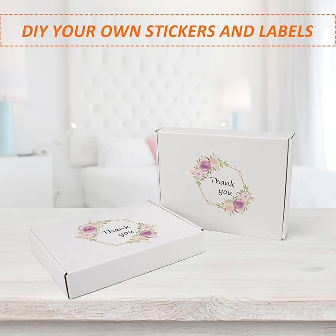 HORLIMER 12x9x2 Shipping Boxes Set of 30, White Corrugated Cardboard Mailer Box for Packing Small Business