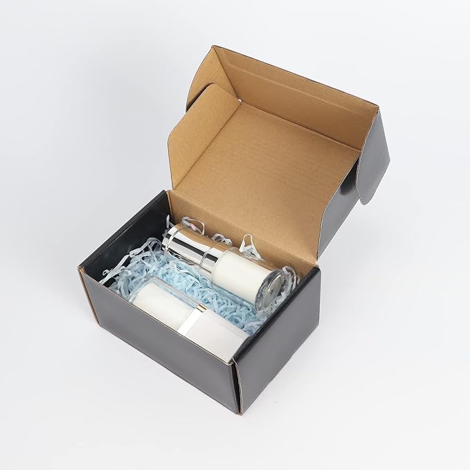 Hoikwo 25 Pack 6x4x3 Shipping Boxes for Small Business, Black Packaging Cardboard Boxes, Moving Mailing Packing Box