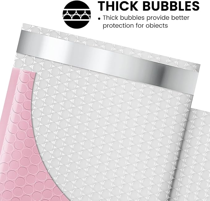 Fuxury Bubble Mailers 6x10" Light Pink Padded Envelopes 1000Pack | Strong Adhesion Thick Padded Mailers for Small Business Mailing Small Items,Jewelry,Makeup