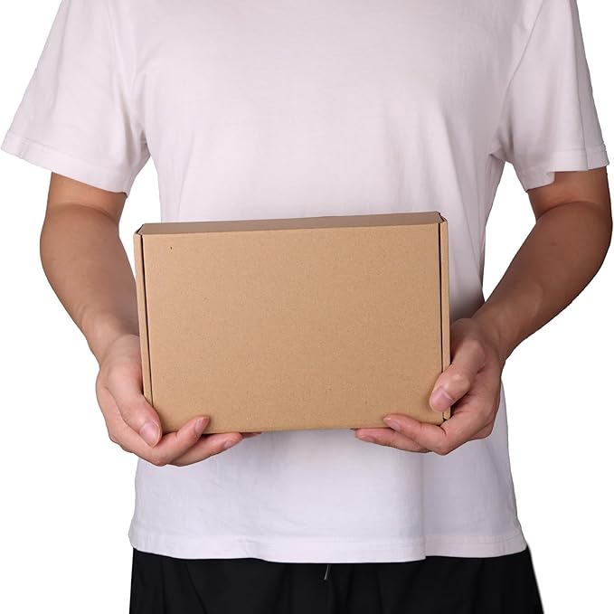 9x6x2 inch Shipping Boxes Set of 6 Brown, Inner Size 8.6x5.6x1.6 inch Cardboard Box Mailers for Small Business Packaging Mailing or Gift Wrapping Giving