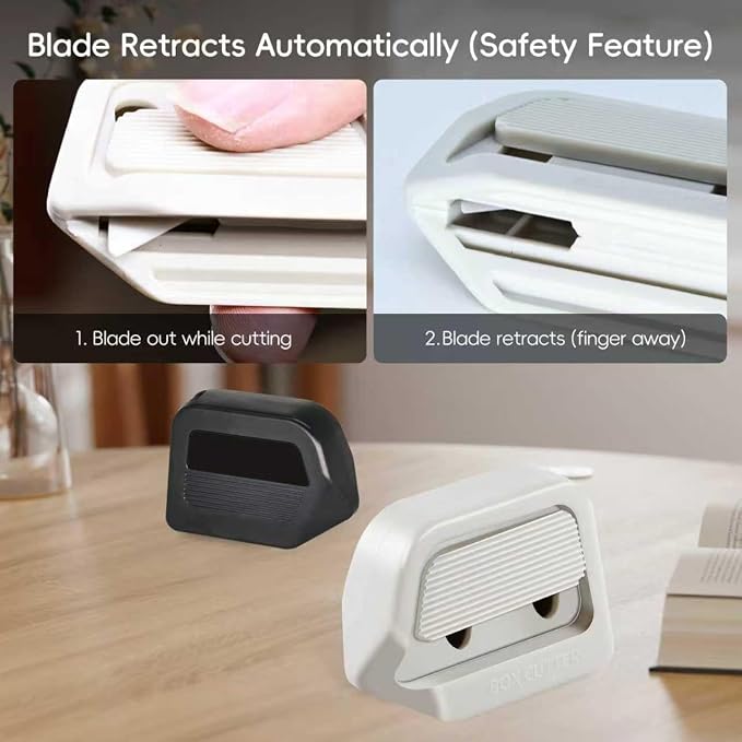 Box Cutter | Cut Corners Like Pro | Safe Ceramic Box Cutter Lasting 12x Longer than Metal | Box Opener | 1 Pack Light Gray