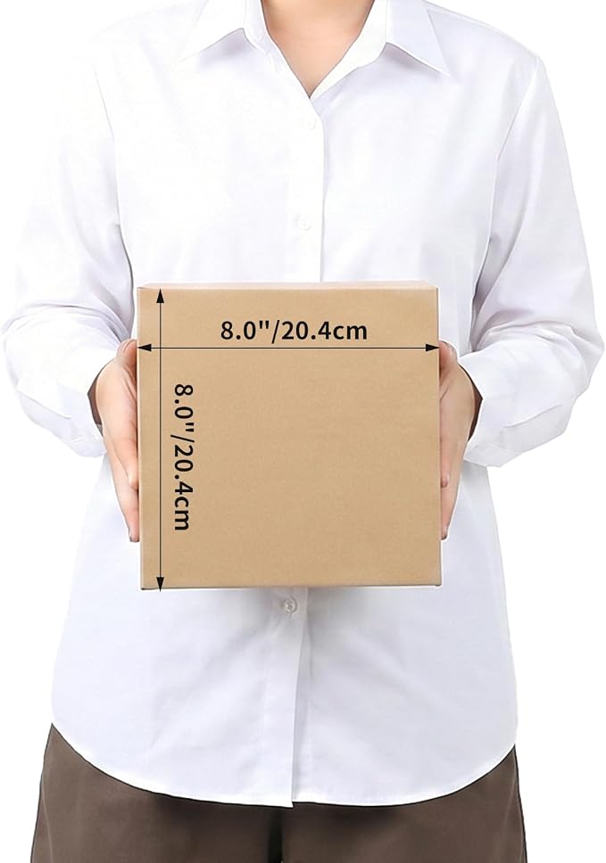 Edenseelake 25 Pack 8x8x8 inches Shipping Boxes Corrugated Cardboard Boxes for Packing, Moving, Mailing, Brown