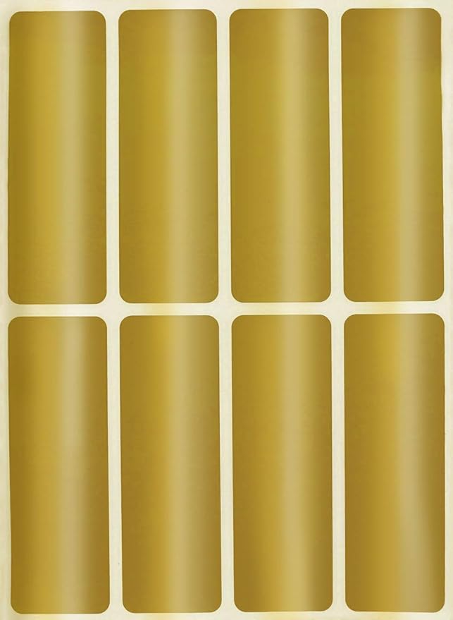 Royal Green 1x3 Metallic Gold Rectangle Stickers to Write for Stationery and Gift Labels - 800 Pack