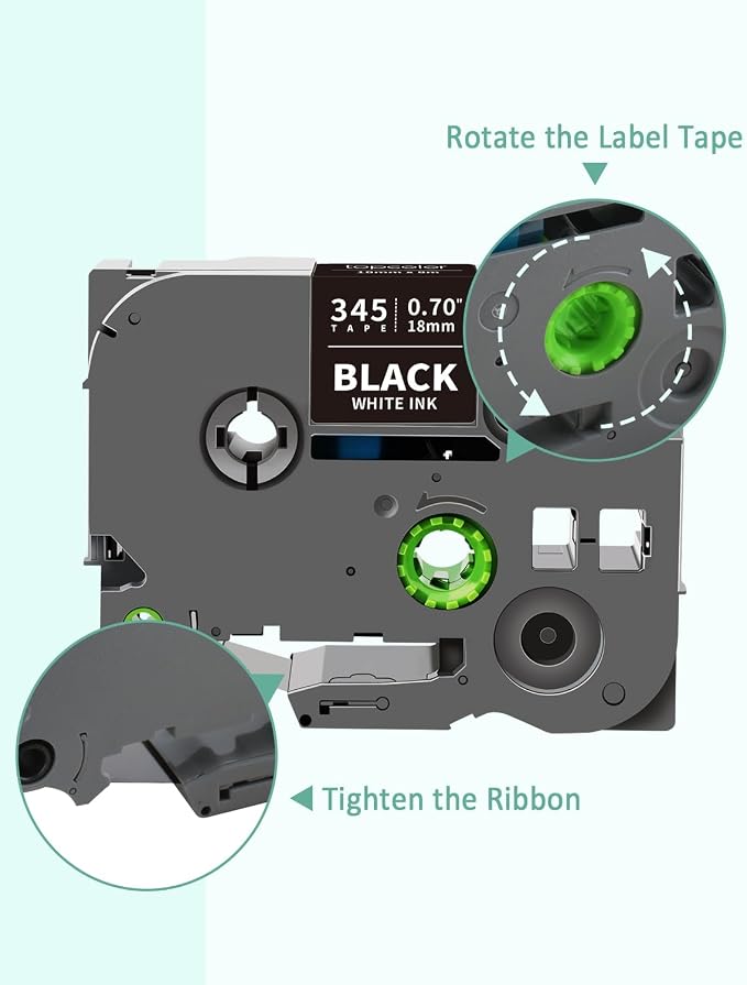 6PK 18mm 0.7 Laminated Tape Compatible for Brother PTouch Tape 18mm Colored | Tze Tz 3/4" Multi Colored Label Refills for PTD400 PTD610BT PTD410 PTD600 PT2730 PT2430 PTP710BT Label Maker