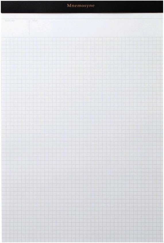 Maruman Mnemosyne Legal Pad, Vertical A4, 8.27"x11.69", 5mm Grid | 140 Perforated Graph Paper Pages, Top Stapled Binding, Refill Notepad, For Office, Meetings, Note-Taking, Made in Japan