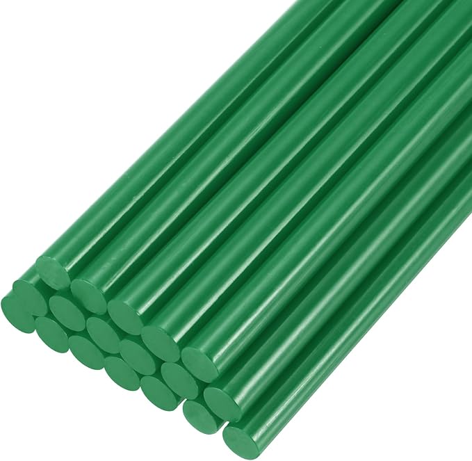 PATIKIL Hot Glue Sticks for Glue Gun, 20 Pcs Colored Hot Melt Adhesive Glue Sticks Bulk for DIY Projects Craft Art Decoration Home Repairs, Dark Green (7.9" x 0.28")