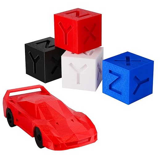AMOLEN PETG Filament 1.75mm,PETG 3D Printer Filament Bundle,Black,White,Red,Blue Filament,3D Printing Filament Bundle,250g X 4 Spools 4 Colors Multi Color Bundle