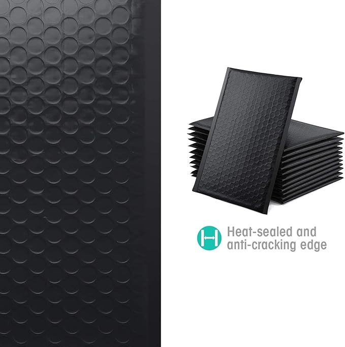 GSSUSA Black Bubble Mailers 6x10 Small Padded Envelopes 600 Pack,Strong Adhesion Bubble Mailer Self-Seal Bubble Envelopes for Small Business