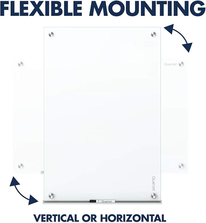 Quartet Dry Erase Board, Magnetic Whiteboard 4' x 3', Glass Board for Wall, Infinity, Brilliance White (G24836W)