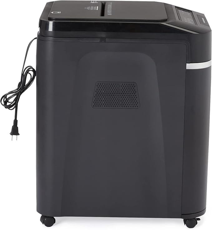 Amazon Basics 200-Sheet Auto Feed Micro Cut Paper Shredder with Pullout Basket, Black - NEW (Previously AmazonCommercial brand)