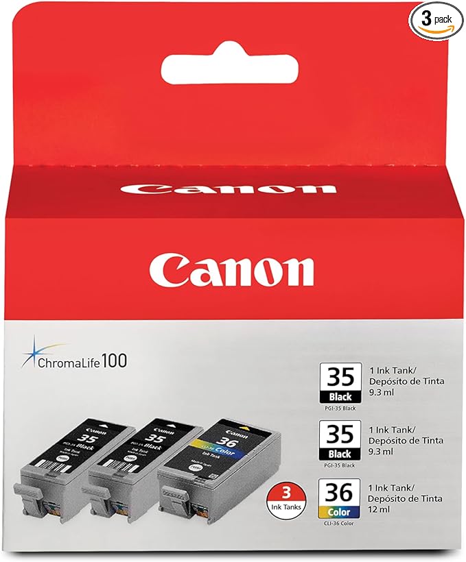 Canon PGI-35/CLI-36 2 Genuine Black and Color Value Pack Compatible to iP100, iP110, TR150 and TR160 Printers