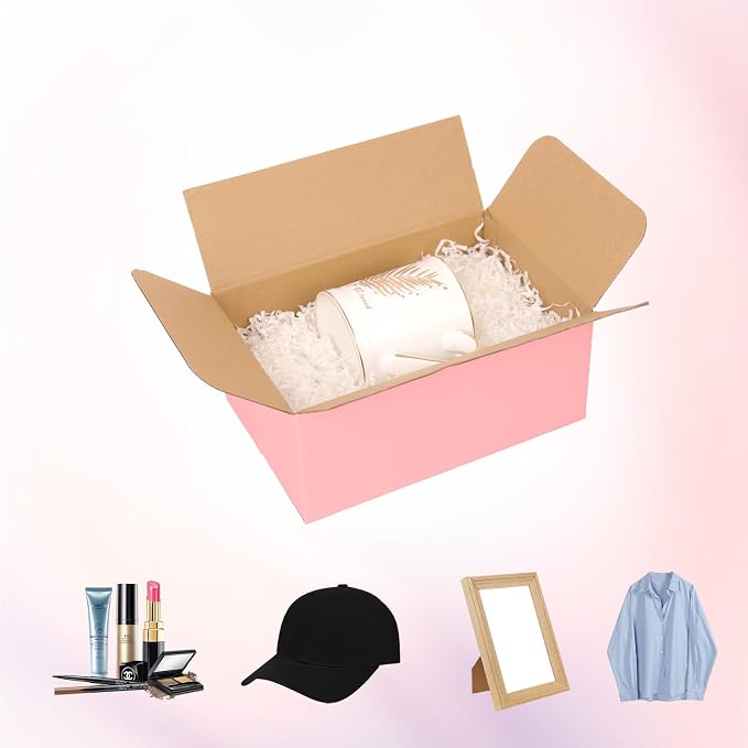 10x7x6 In Pink Shipping Boxes Medium, 30 Pack Corrugated Cardboard Box for Small Business, Mailing Boxes for Shipping & Storage