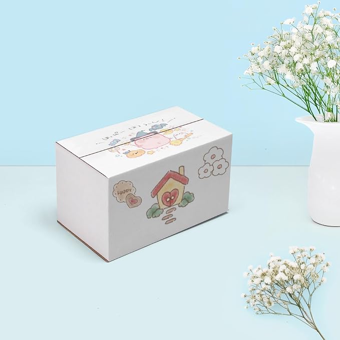 25-Pack Shipping Boxes 7x4x4 Inches, White | Corrugated Cardboard Box for Business Packing, Shipping, and DIY, Easy to Fold and Assemble