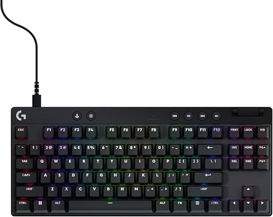Logitech G PRO X TKL Rapid (Tenkeyless) Wired Gaming Keyboard: Magnetic Analog Switches with Rapid Trigger, Lightsync RGB, Detachable USB-C Cable, Volume Roller & Media Buttons - Black