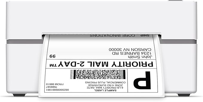 Core Innovations Bluetooth Thermal 4x6 Shipping Label Printer Bundle for Packages & Small Business - Android, iOS & Windows Compatible
