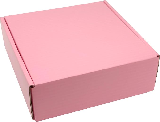 6x6x2 Shipping Boxes Set of 50, Pink Mailer Corrugated Cardboard Box | for Packaging, Literature, Packing, Mailing, Storage, Small Business, Moving, Gift, Supplies, Quick Fold, Tab Locking