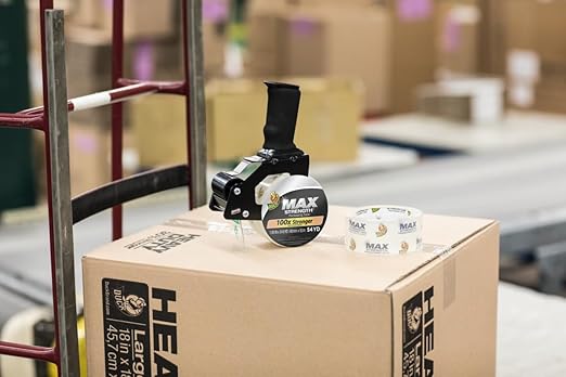 Duck Max Strength Clear Packing Tape Refills – 6 Rolls of Maximum Strength Heavy Duty Packaging Tape for Shipping & Moving Boxes - 3" Core - 1.88 Inch x 54.6 Yards - Clear (241513)