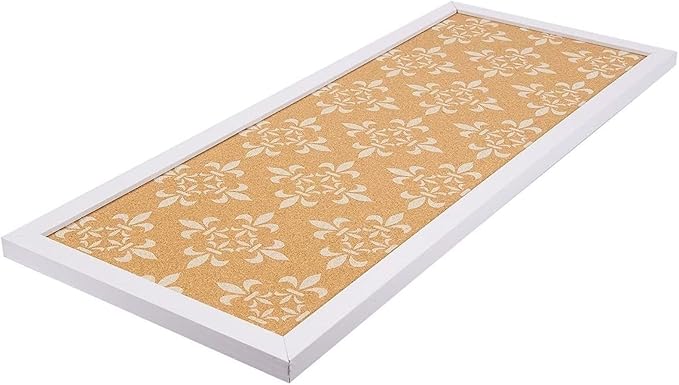 Juvale Decorative Cork Bulletin Boards for Walls (10 x 24 in) - White Frame Pin Board for Office, Bedroom & Room Decor