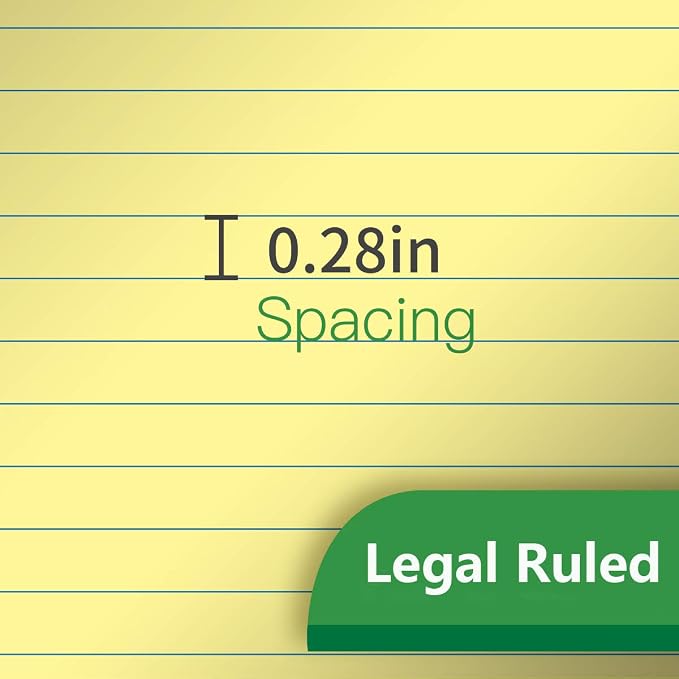 KAISA Small Legal Pads With Rigid Chipboard Back Support Thick Writing Pads Notepads 5"x8" Legal Pad 50sheets/Pad Perforated 20lb Recycled Paper Pads, 12pads,KSU-6924