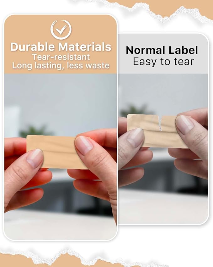 iEager 2x1 Inch Thermal Labels, Brown Rectangle Thermal Printer Stickers, Durable Shipping Label Printer Sticker for Barcode, Name, Address, 1000 Labels/Roll