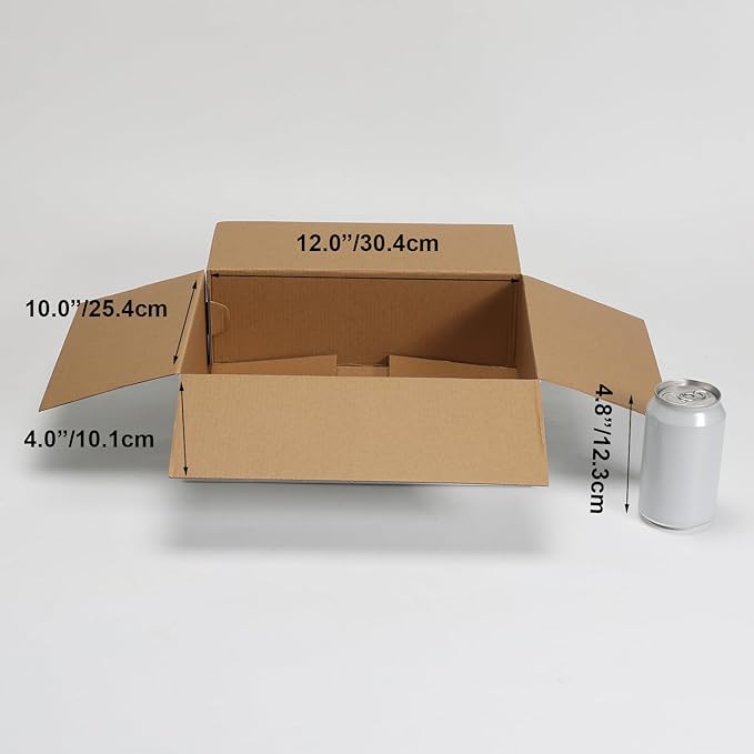 CRUGLA 12x10x4 Shipping Boxes 15 Pack, White Corrugated Cardboard Boxes with Side-Lock and Pre-Applied Double-Sided Tape, Easy Assemble Packing Mailer Boxes for Small Business Shipping